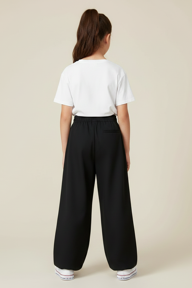 Pantalon Chinois Noir Ample Coton Boutons Traditionnel - vue 2