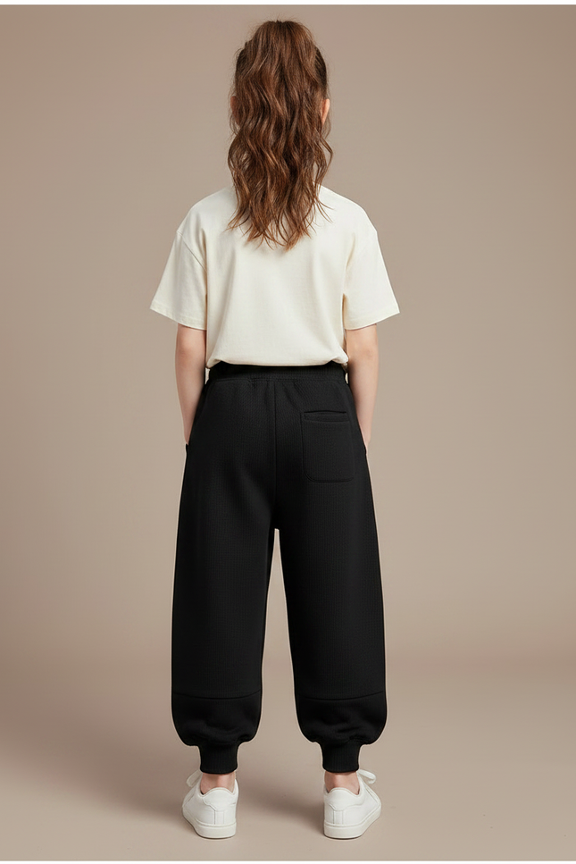 Pantalon Chinois Noir Ample Molletonné Confortable - vue 2