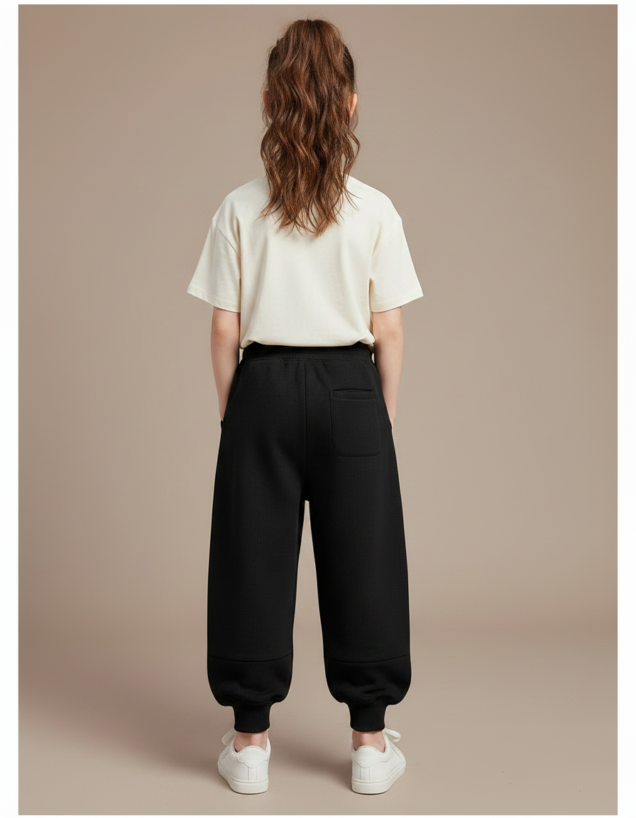Pantalon Chinois Noir Ample Molletonné Confortable - vue 2