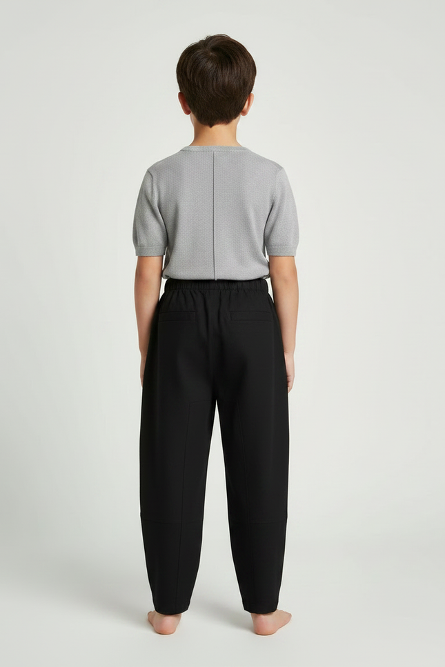 Pantalon Chinois Noir Ample Coton Enfant Confortable - vue 2