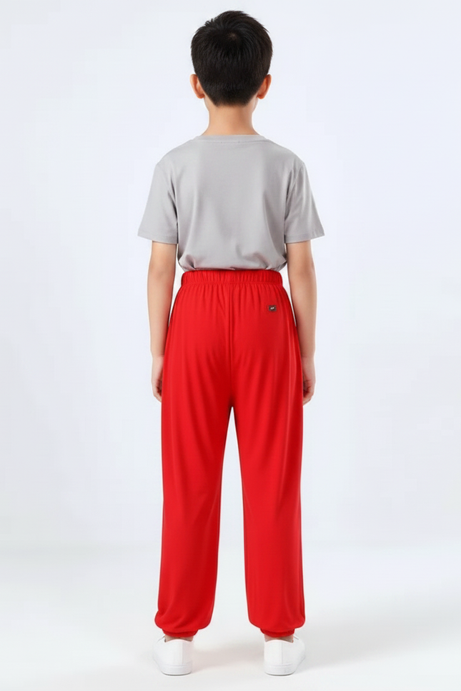 Pantalon Chinois Rouge Ample Fluide Enfant - Viscose - vue 2