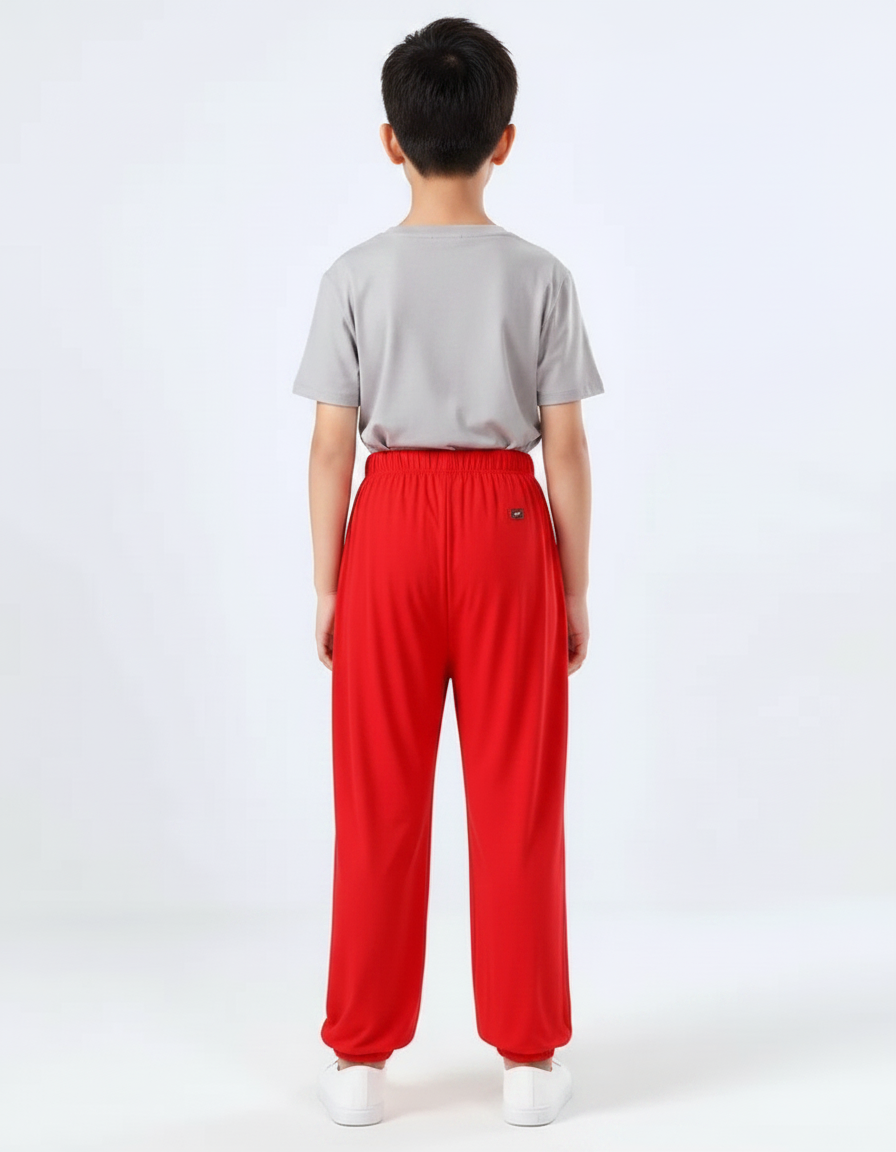 Pantalon Chinois Rouge Ample Fluide Enfant - Viscose - vue 2