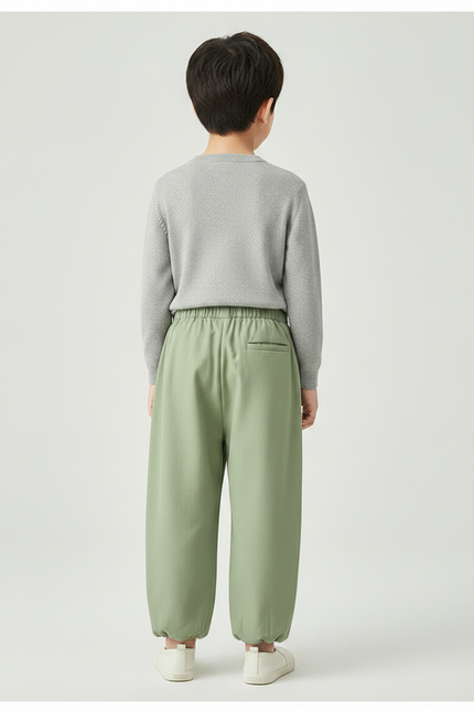 Pantalon Chinois Vert Ample Coton Enfant Décontracté - vue 2