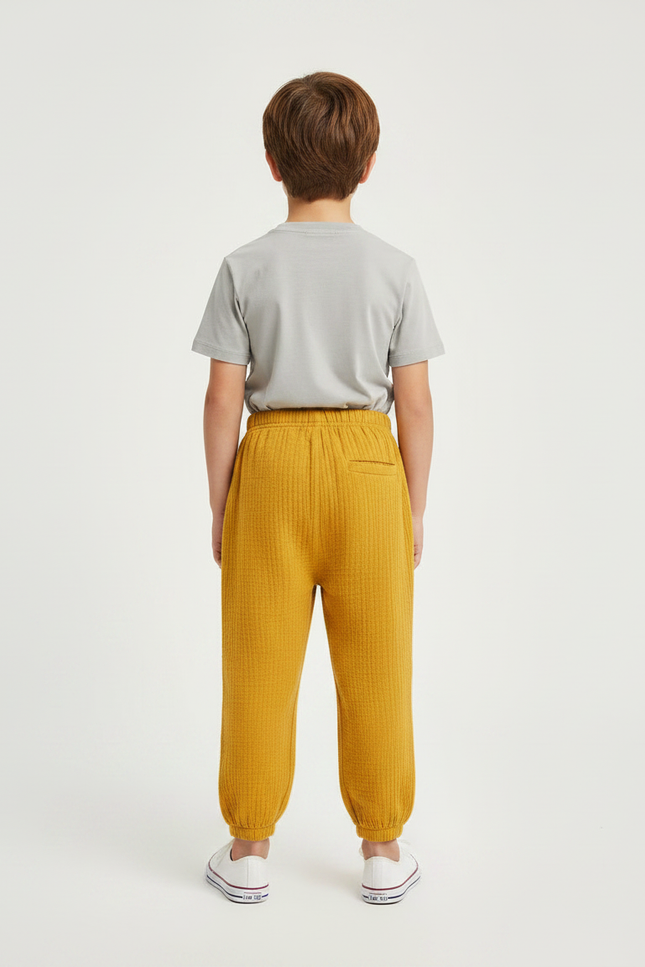 Pantalon Chinois Jaune Ample Coton Lin Enfant - vue 2