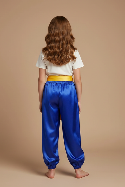 Pantalon Chinois Bleu Satiné Ample Enfant Traditionnel - vue 2