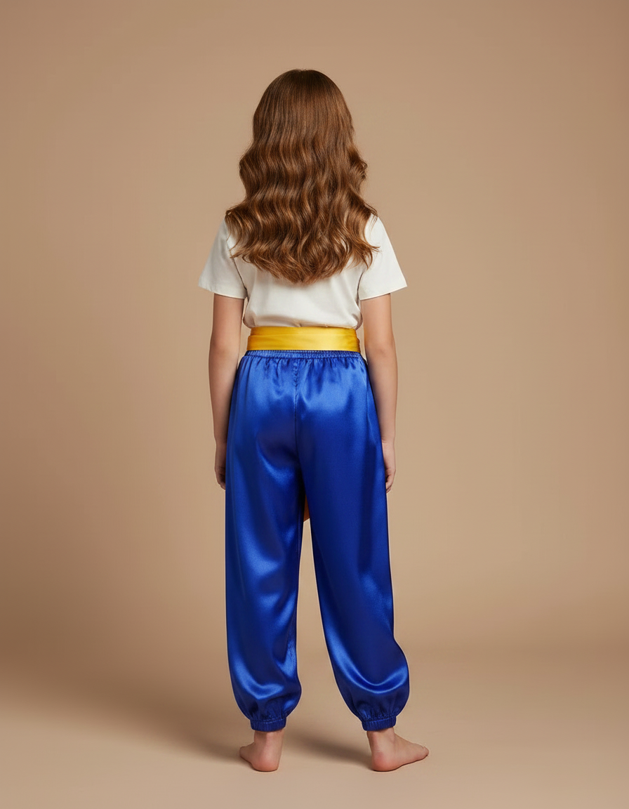 Pantalon Chinois Bleu Satiné Ample Enfant Traditionnel - vue 2