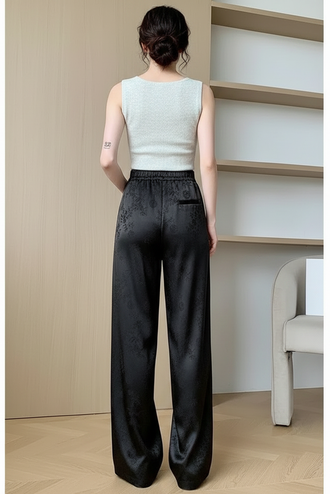 Veste Et Pantalon Chinois - Noir Satin - vue 2