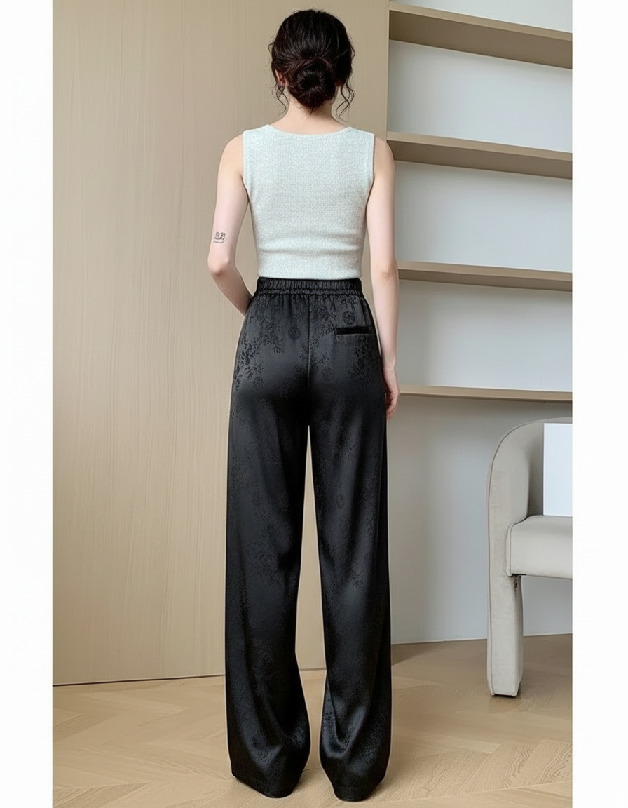 Veste Et Pantalon Chinois - Noir Satin - vue 2