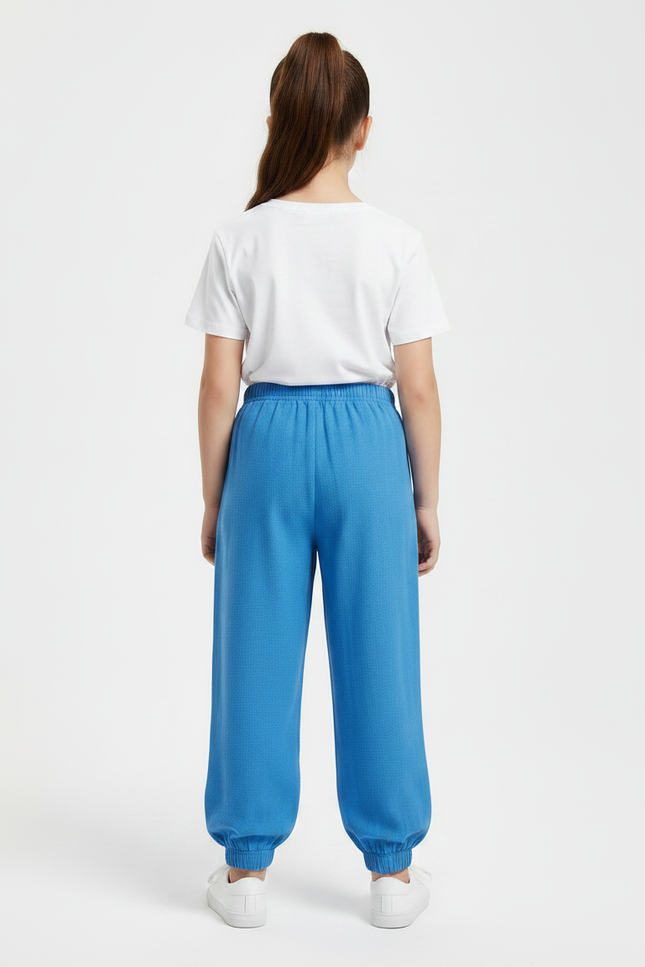 Pantalon Chinois Bleu Ample Viscose Enfant Décontracté - vue 2