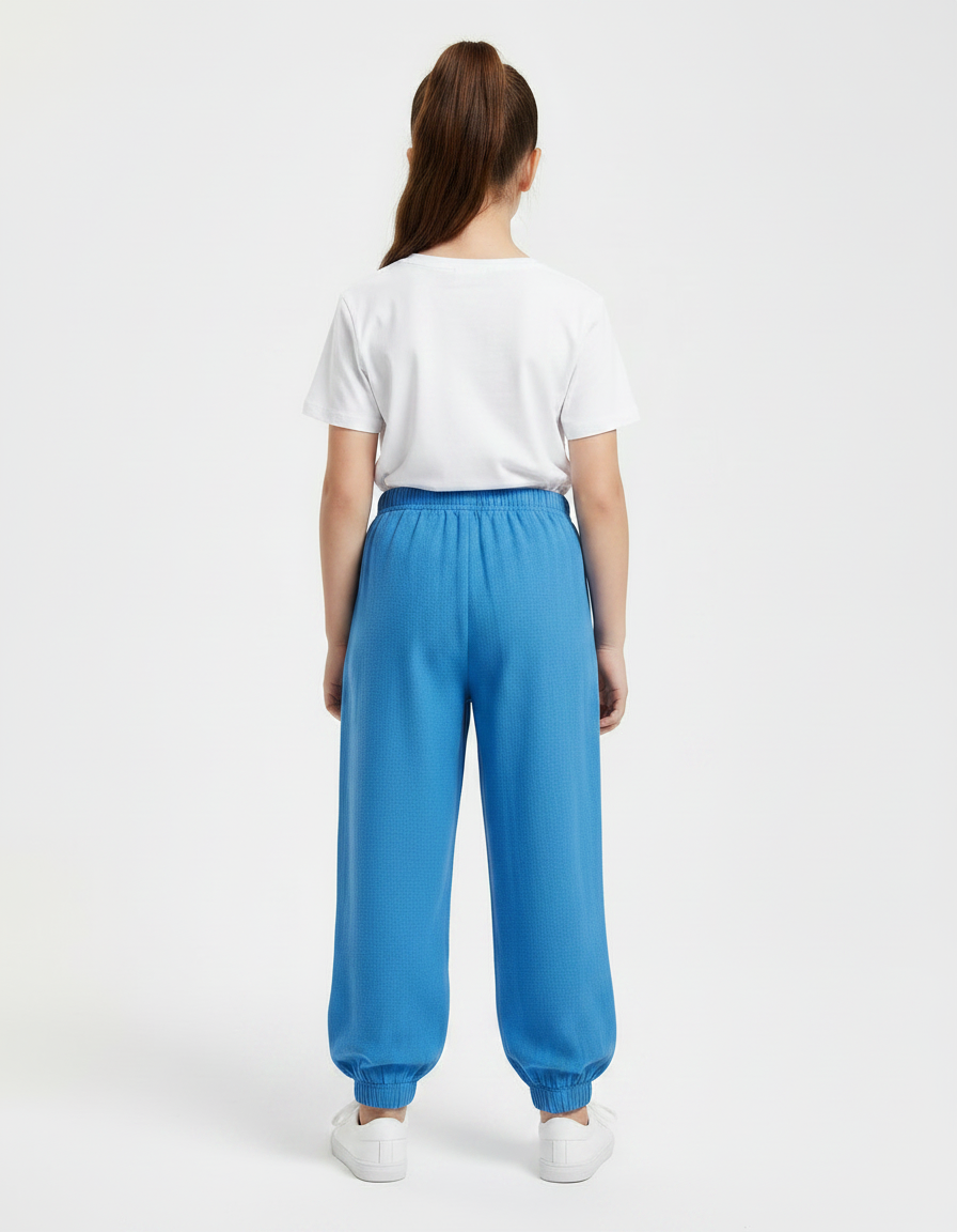 Pantalon Chinois Bleu Ample Viscose Enfant Décontracté - vue 2