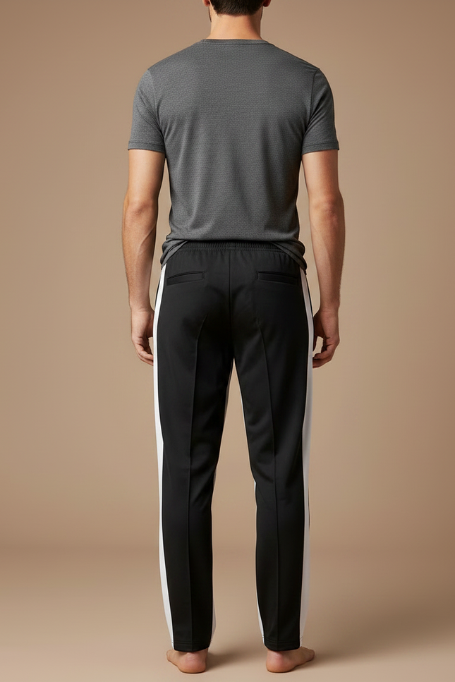 Pantalon Chinois Noir Blanc Sport Décontracté Homme - Polyester - vue 2