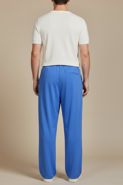 Pantalon Chinois Bleu Ample Fluide Décontracté Unisexe - Polyester - vue 2
