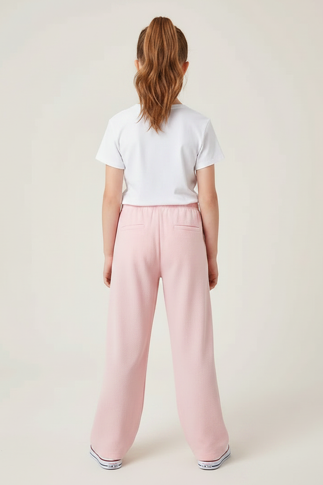 Pantalon Chinois Rose Ample Décontracté Enfant - Molleton - vue 2
