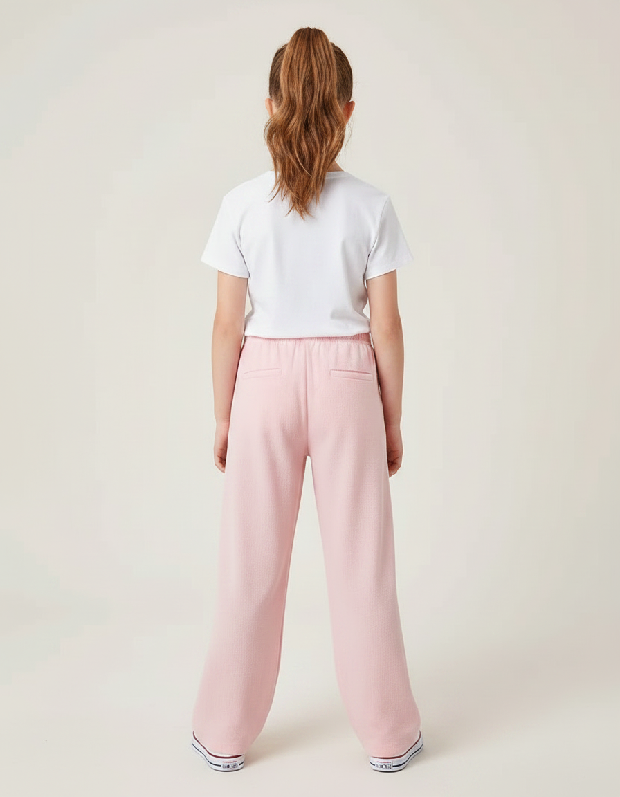 Pantalon Chinois Rose Ample Décontracté Enfant - Molleton - vue 2