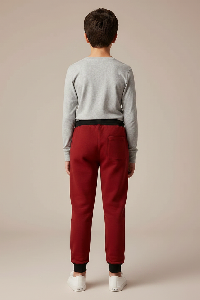 Pantalon Chinois Rouge Cordon Dragon Garçon Molleton Jogger - vue 2