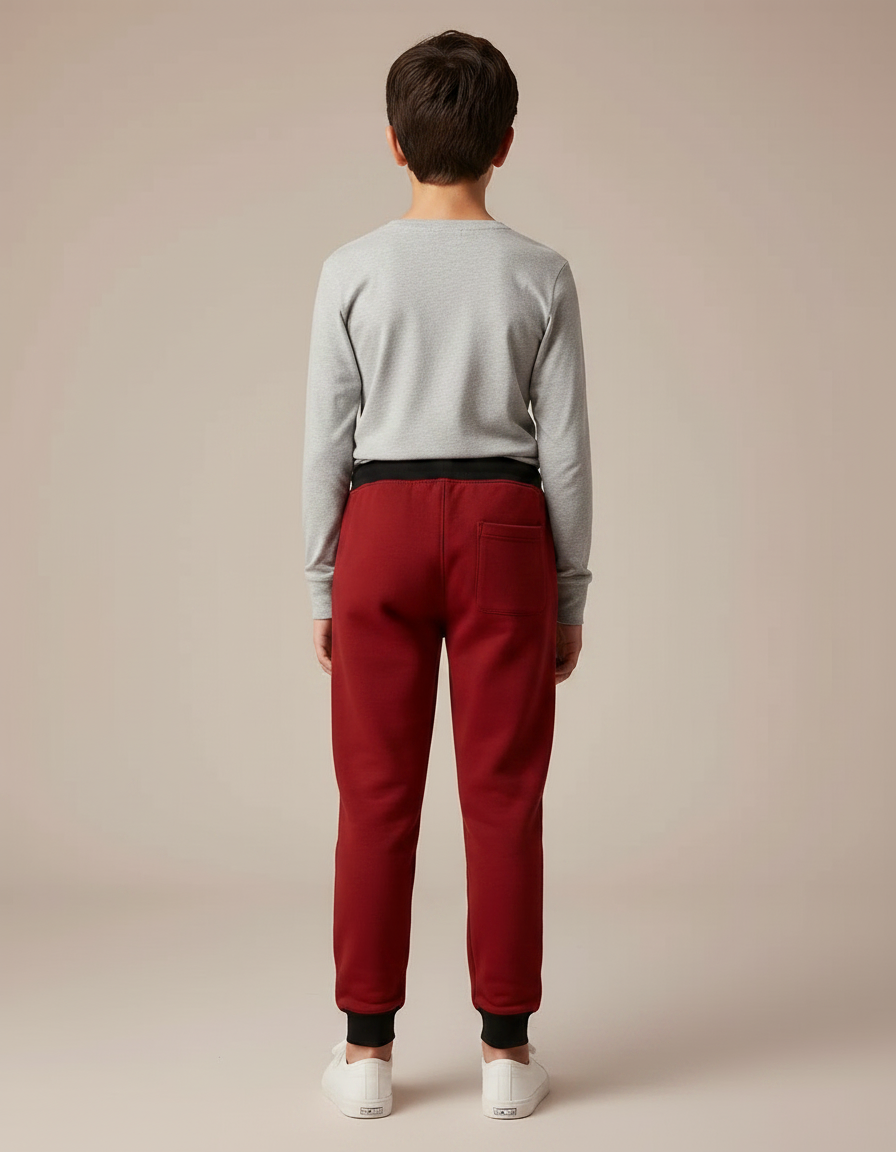 Pantalon Chinois Rouge Cordon Dragon Garçon Molleton Jogger - vue 2
