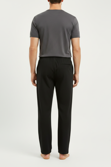 Pantalon Chinois Homme Noir Avec Cordon - Maille - vue 2