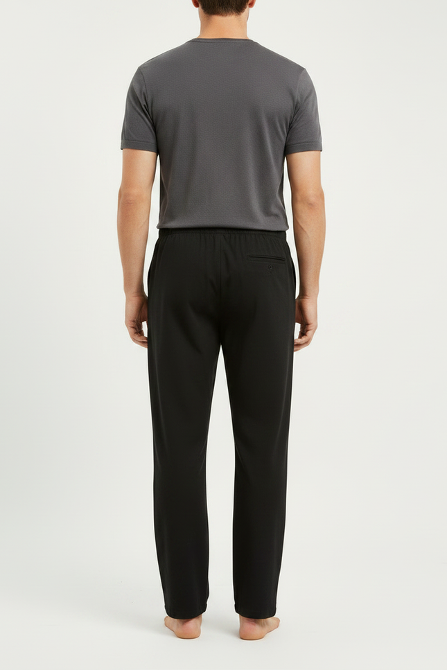 Pantalon Chinois Homme Noir Avec Cordon - Maille - vue 2