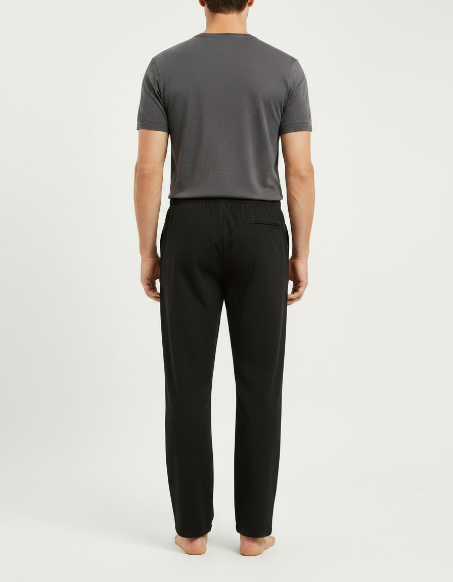 Pantalon Chinois Homme Noir Avec Cordon - Maille - vue 2