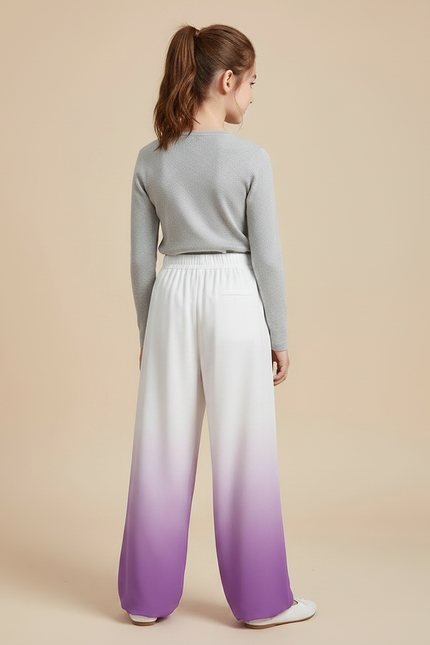 Pantalon Chinois Dégradé Ample Fluide Enfant Violet - Viscose - vue 2