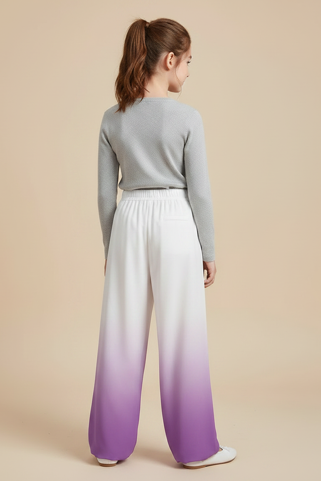 Pantalon Chinois Dégradé Ample Fluide Enfant Violet - Viscose - vue 2