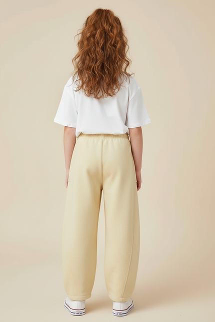 Pantalon Chinois Jaune Ample Décontracté Enfant Coton - Molleton - vue 2