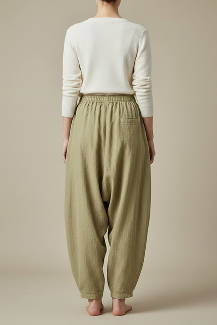 Pantalon Chinois Kaki Lin Ample Confortable Femme - vue 2