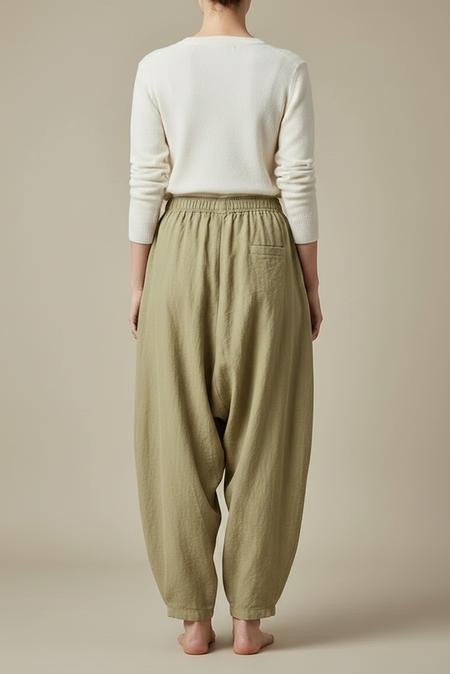 Pantalon Chinois Kaki Lin Ample Confortable Femme - vue 2