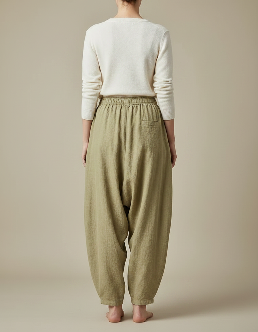 Pantalon Chinois Kaki Lin Ample Confortable Femme - vue 2