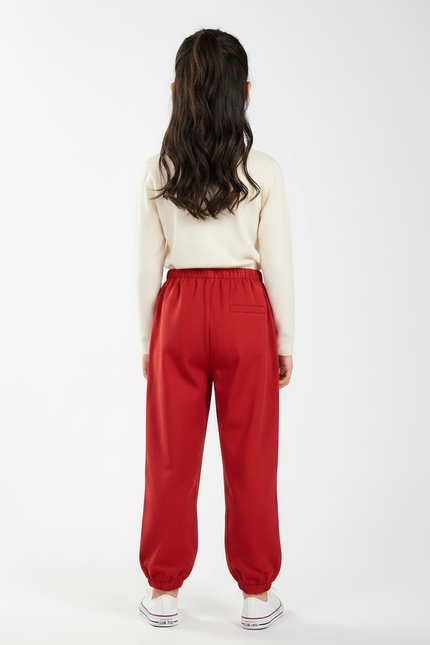 Pantalon Chinois Rouge Ample Sport Enfant Traditionnel - Molleton - vue 2