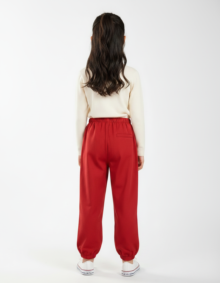 Pantalon Chinois Rouge Ample Sport Enfant Traditionnel - Molleton - vue 2