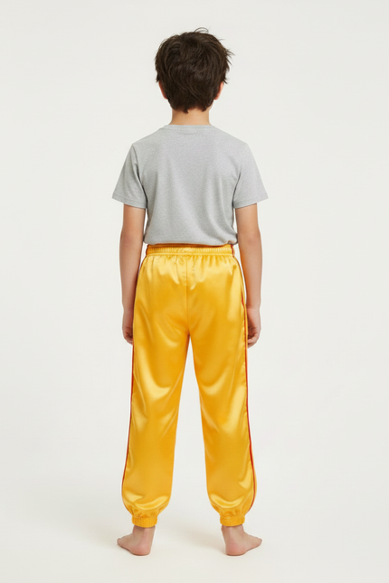 Pantalon Chinois Jaune Satiné Ample Élastique Garçon - vue 2