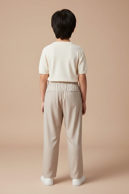 Pantalon Chinois Beige Ample Décontracté Enfant Coton - Viscose - vue 2