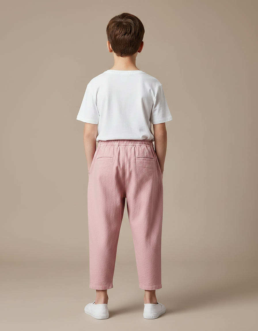 Pantalon Chinois Rose Ample Coton Plissé Enfant - vue 2