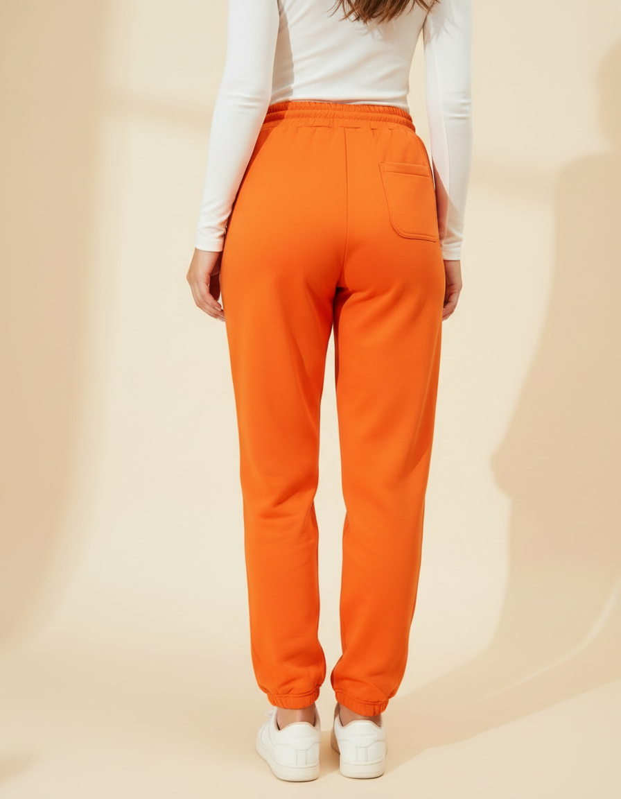 Pantalon Chinois Orange Dragon Imprimé Jogger Décontracté - Molleton - vue 2