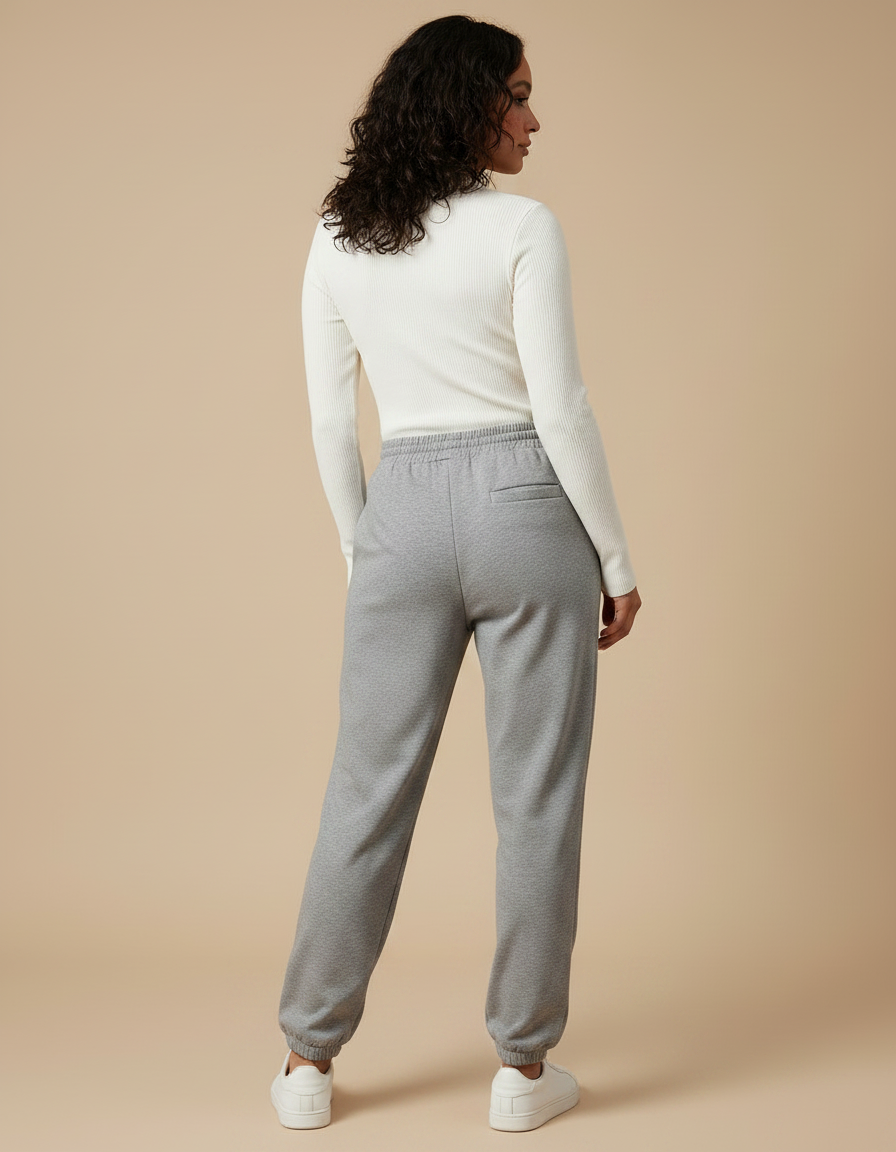 Pantalon Chinois Gris Dragon Jogger Décontracté Cordon - Molleton - vue 2