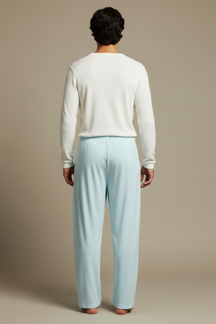 Pantalon Chinois Bleu Ciel Ample Fluide Confortable - Viscose - vue 2