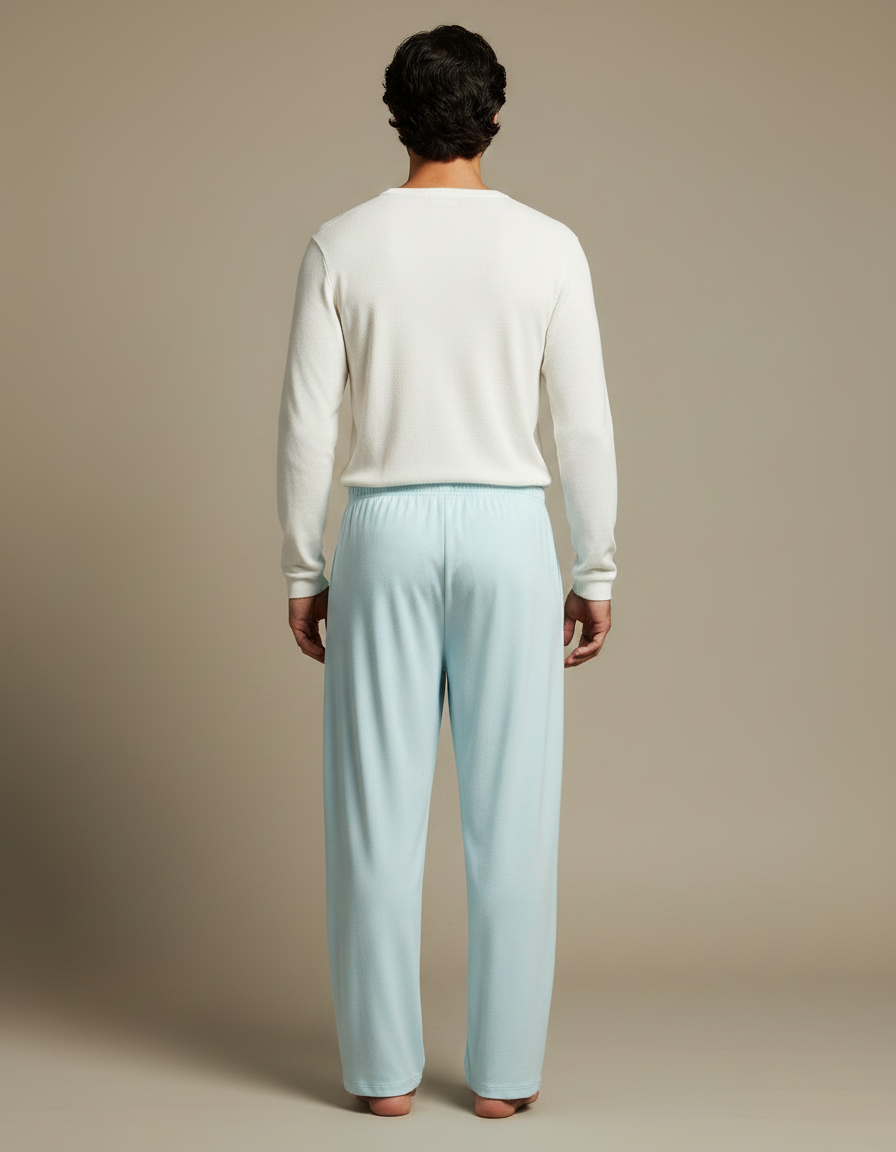 Pantalon Chinois Bleu Ciel Ample Fluide Confortable - Viscose - vue 2