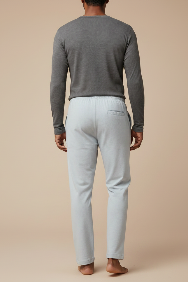 Pantalon Chinois Gris Clair Fluide Confortable Homme - Maille - vue 2