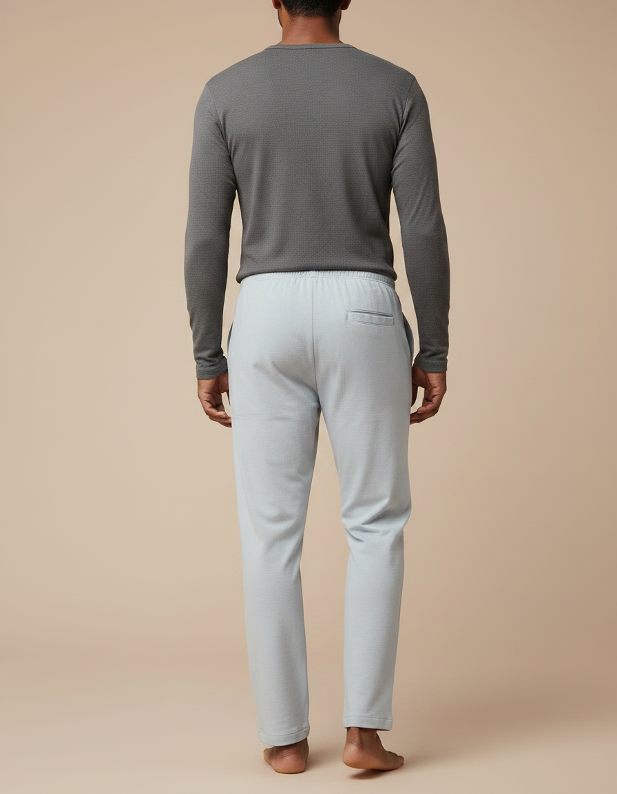 Pantalon Chinois Gris Clair Fluide Confortable Homme - Maille - vue 2