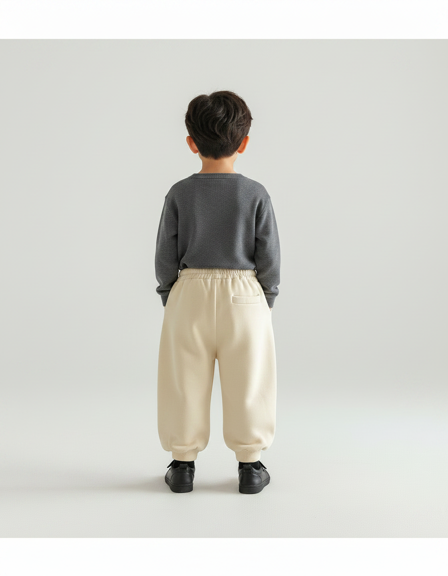 Pantalon Chinois Beige Harem Coton Enfant Sport Décontracté - Molleton - vue 2
