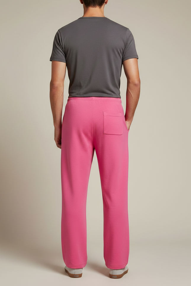 Pantalon Chinois Rose Vif Ample Coton Décontracté - Molleton - vue 2