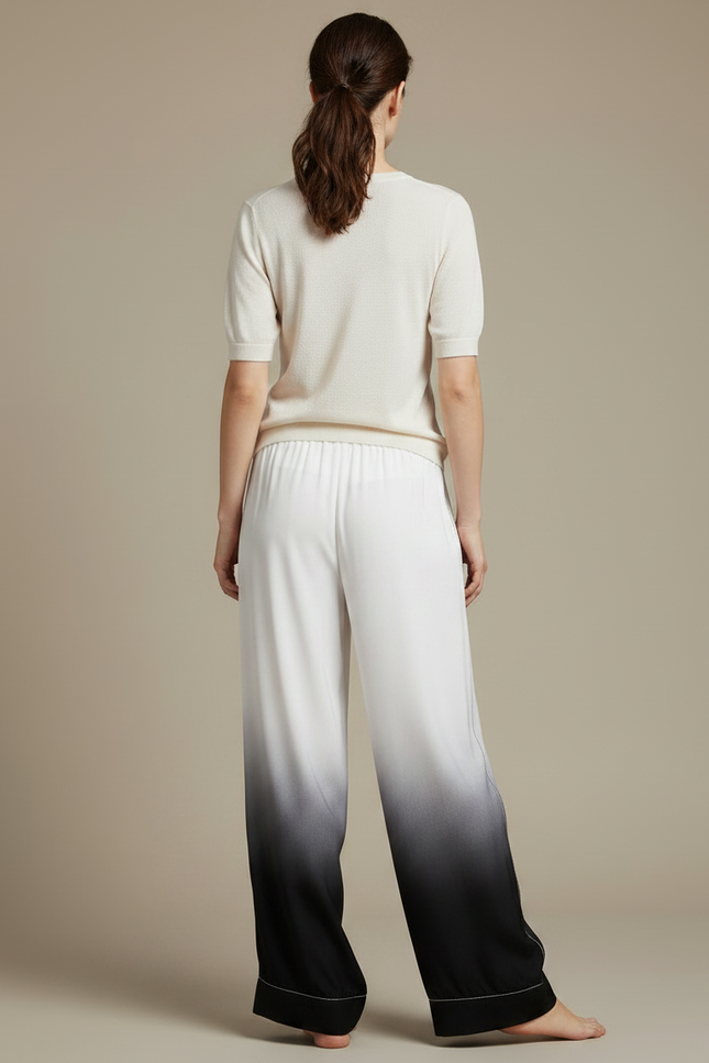 Pantalon Chinois Dégradé Fluide Ample Femme - Multicolore Satin - vue 2