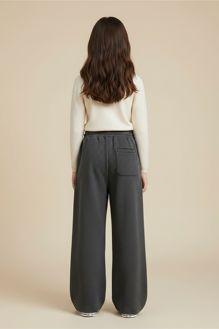 Pantalon Chinois Gris Ample Coton Sport Enfant - Molleton - vue 2