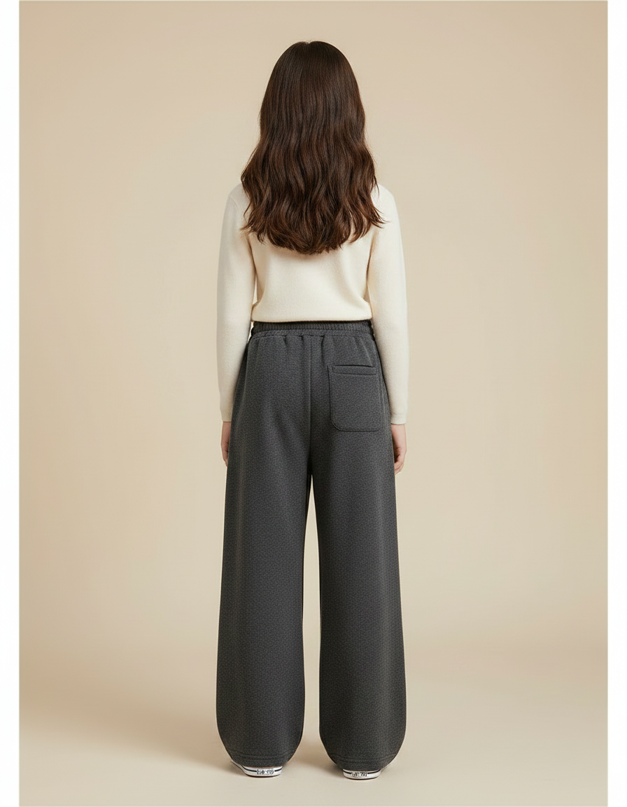 Pantalon Chinois Gris Ample Coton Sport Enfant - Molleton - vue 2