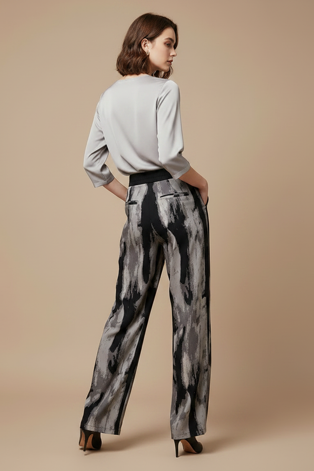 Pantalon Chinois Fluide Imprimé Tie-Dye Ample Femme - Viscose - vue 2