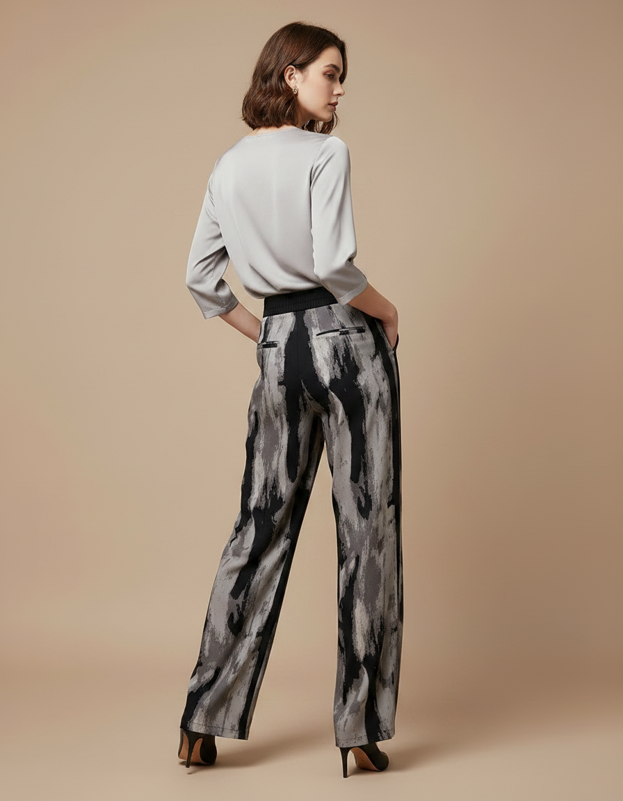 Pantalon Chinois Fluide Imprimé Tie-Dye Ample Femme - Viscose - vue 2