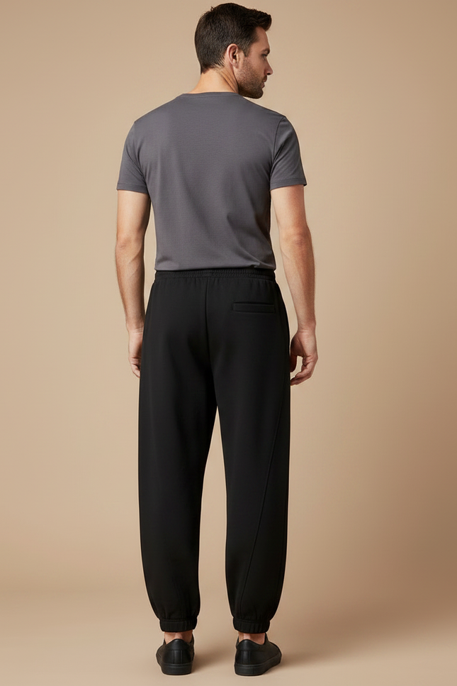 Pantalon Chinois Noir Ample Brodé Yin Yang Homme - Molleton - vue 2