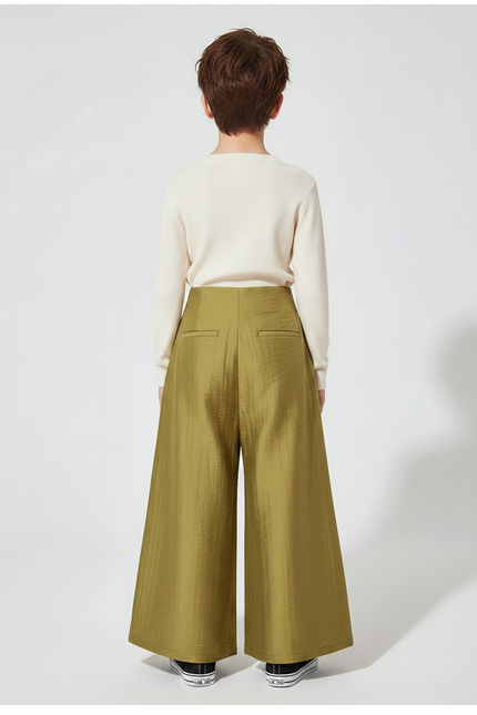Pantalon Chinois Kaki Ample Texturé Décontracté Enfant - Polyester - vue 2