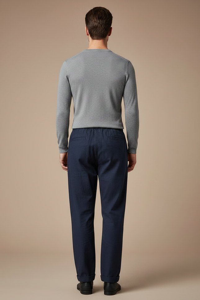 Pantalon Chinois Homme Bleu Marine Ample - Coton - vue 2